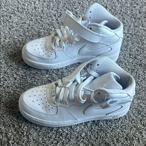 Nike Kids All-White High-Top Sneakers